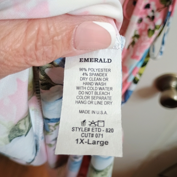 Floral Pink and Blue Wrap Dress - Picture 7 of 7